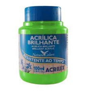 TINTA ACRILICA BRILHANTE 100ML 510/VERDE FOLHA ACRILEX-UN